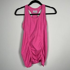 ATHLETA Fastest Track Racerback Tank Top Bright Pink Women’s Size Small Ruched